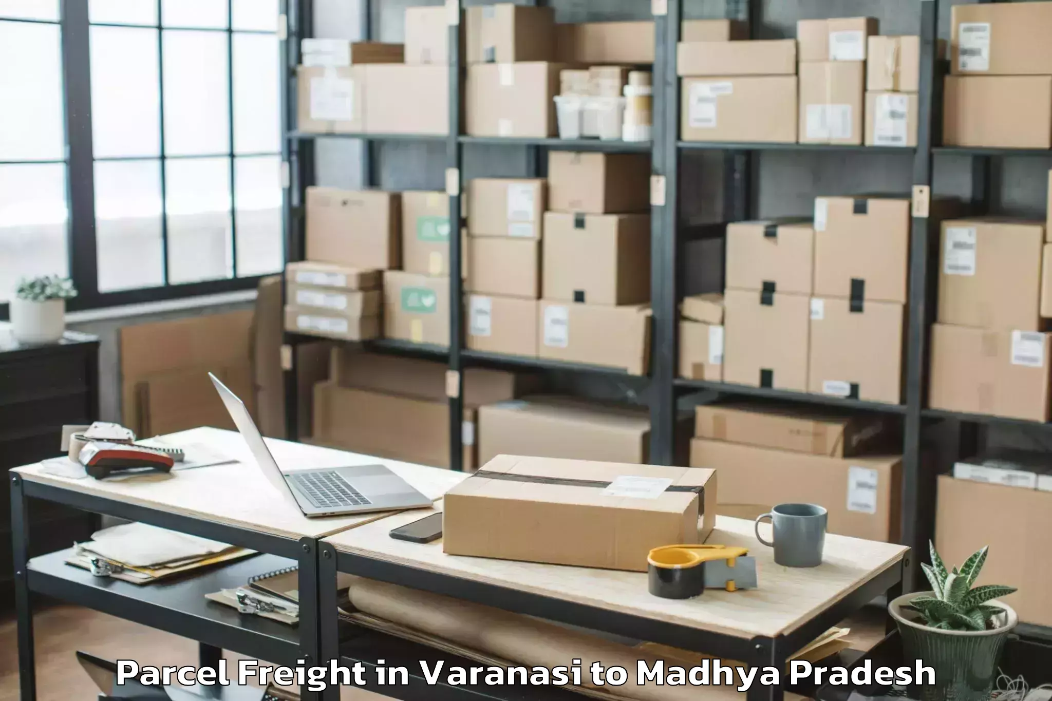 Book Varanasi to Khategaon Parcel Freight Online